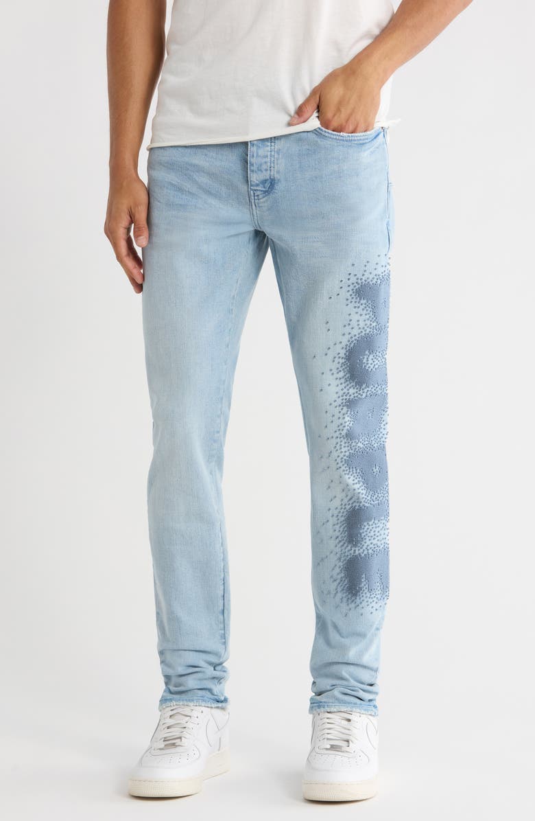 PURPLE BRAND P001 Tuffetage Skinny Jeans, Main, color, Light Indigo