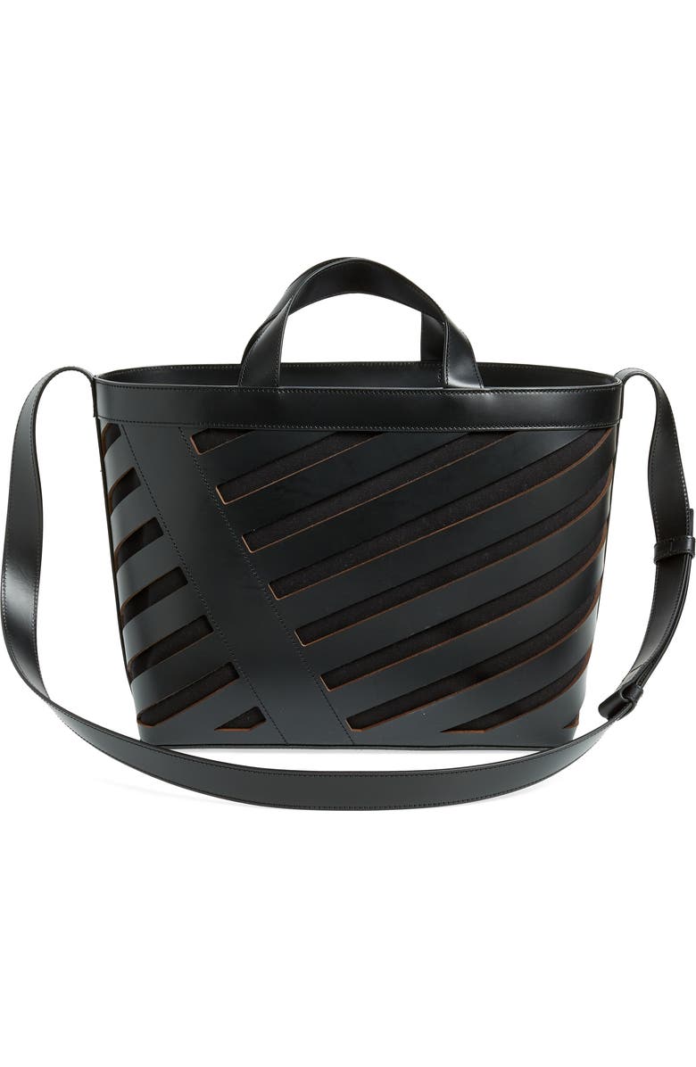 Off-White Small Cutout Diagonal Tote, Alternate, color,