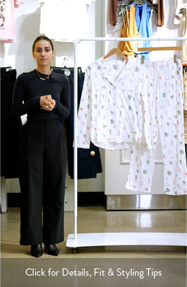 Holiday Print Cotton Twill Pajamas, sales video thumbnail