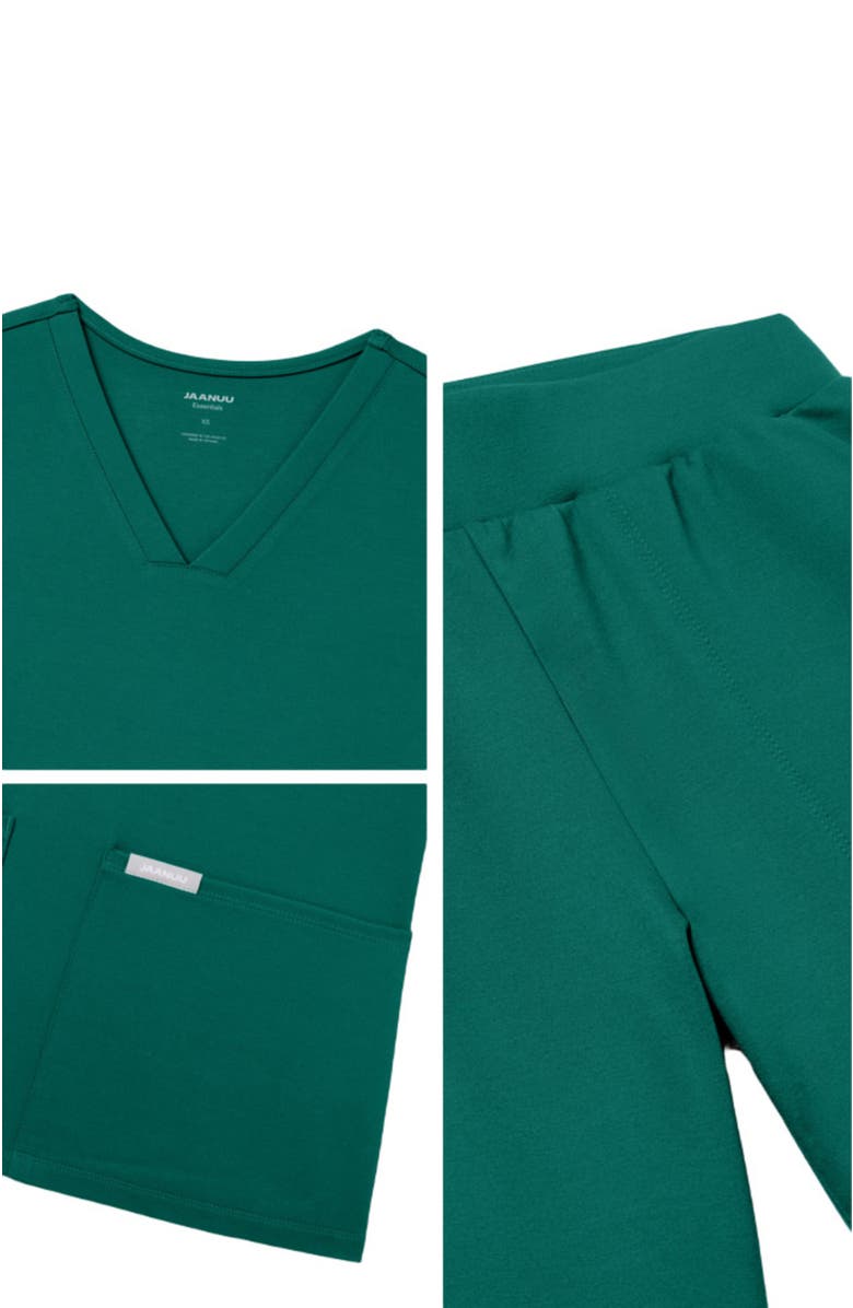 JAANUU UltraLAST Essential Performance Women's 6-Pocket Scrub Set, Alternate, color, Hunter Green