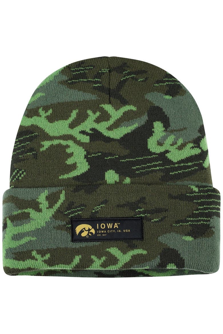 Men's Nike Camo Iowa Hawkeyes Veterans Day Cuffed Knit Hat, Main, color, Camo