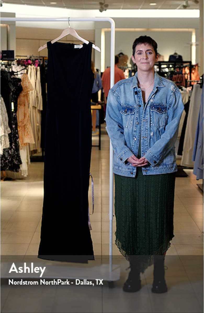 Filomena Side Slit Matte Jersey Gown, sales video thumbnail