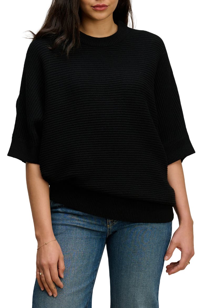 Dolman Sleeve Sweater, Main, color, BLACK