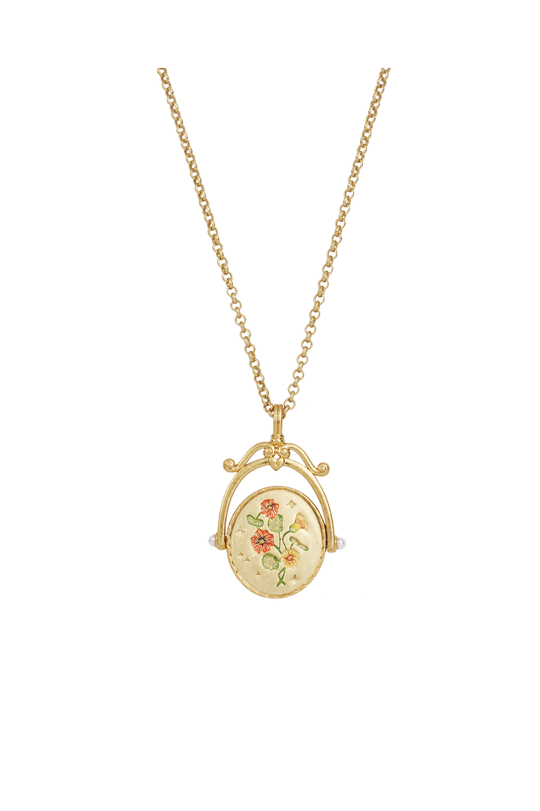 N Initial Nasturtium Gold Spinner Chain Necklace, Alternate, color, Gold