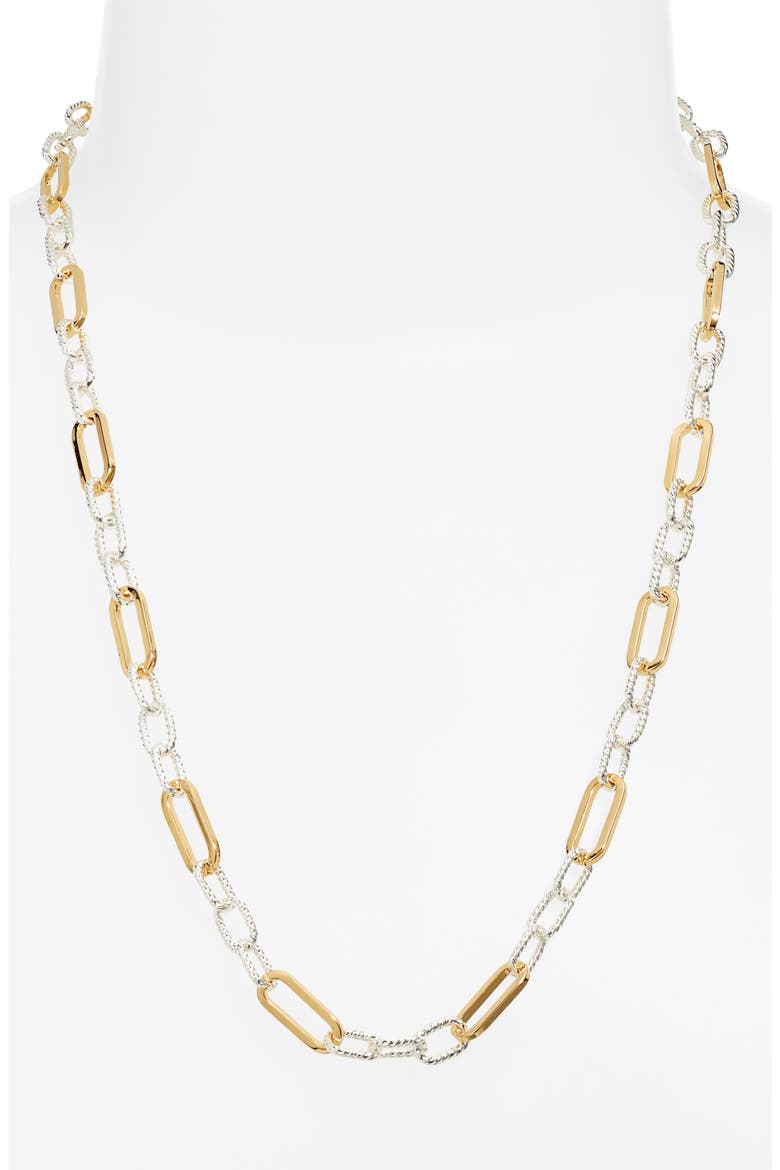 Demi Fine Long Paper Clip Necklace, Alternate, color, 14K GOLD- STERLING PLATED