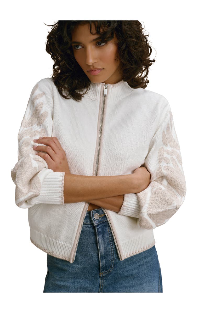 MINT VELVET Cotton Blend Embroidered Cardigan, Alternate, color, Ivory