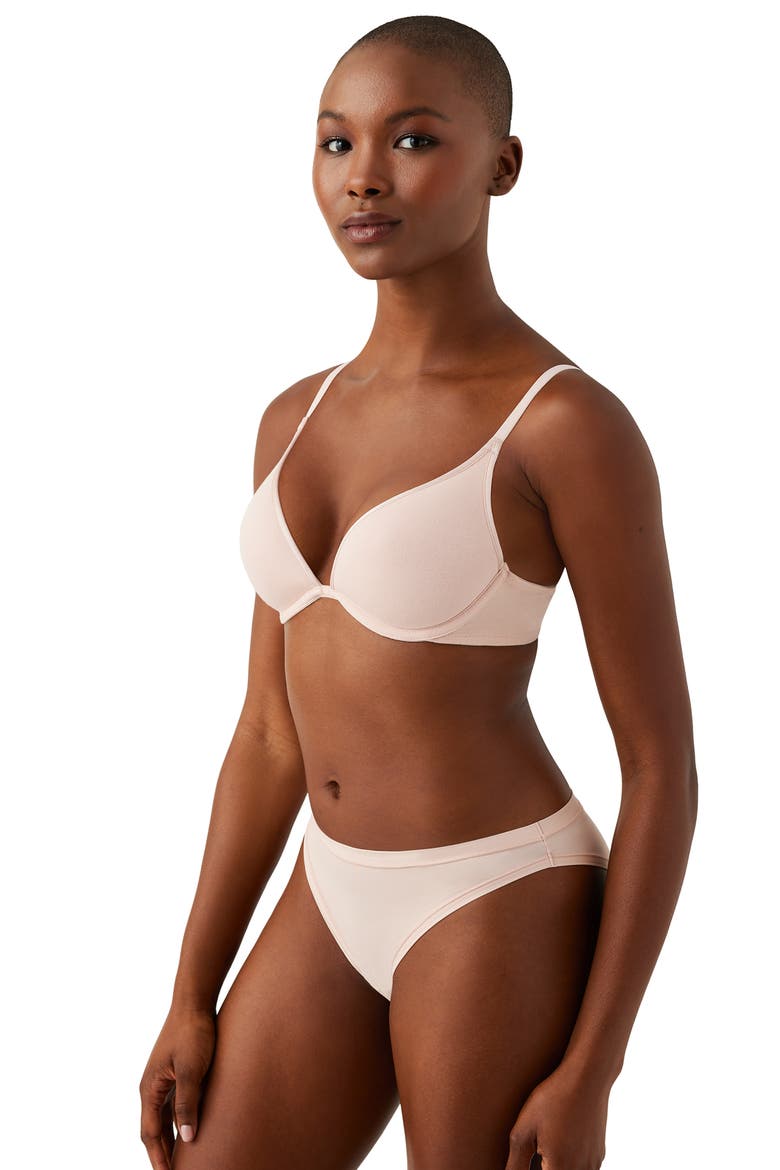 Cotton to a Tee Underwire Plunge T-Shirt Bra, Alternate, color, ROSE SMOKE
