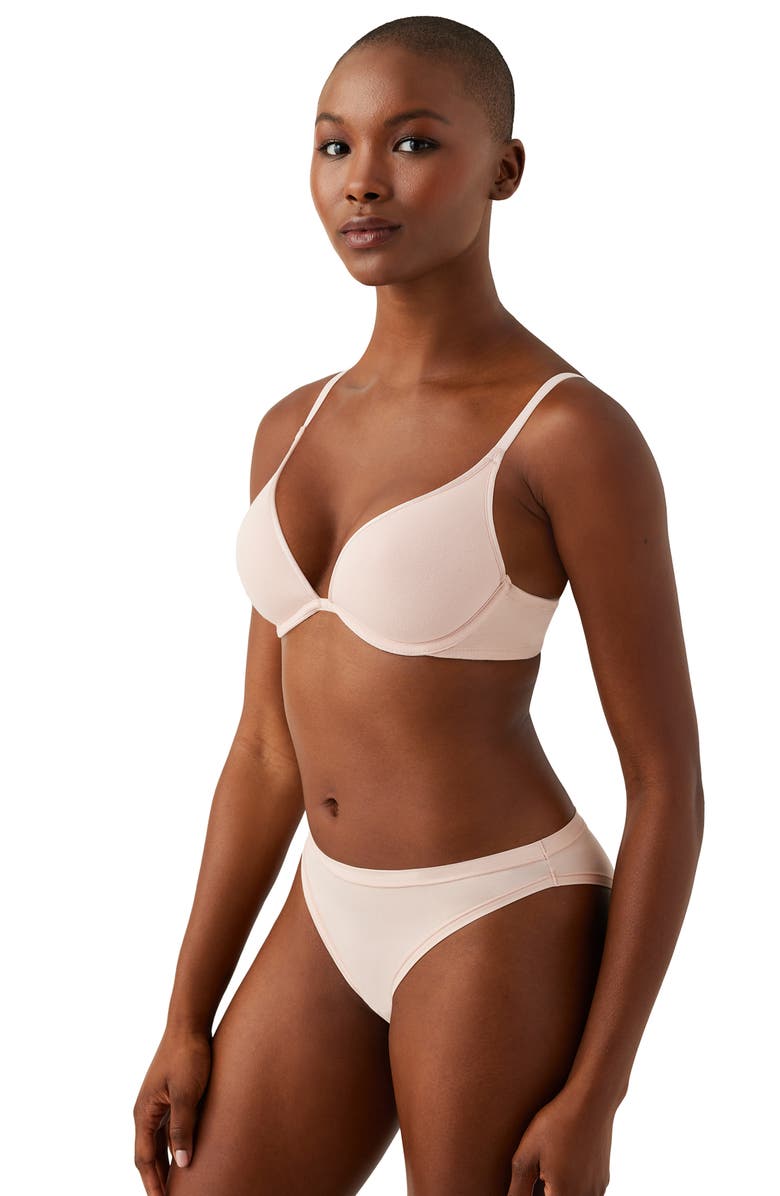 b.tempt'd by Wacoal Cotton to a Tee Underwire Plunge T-Shirt Bra, Alternate, color, Rose Smoke