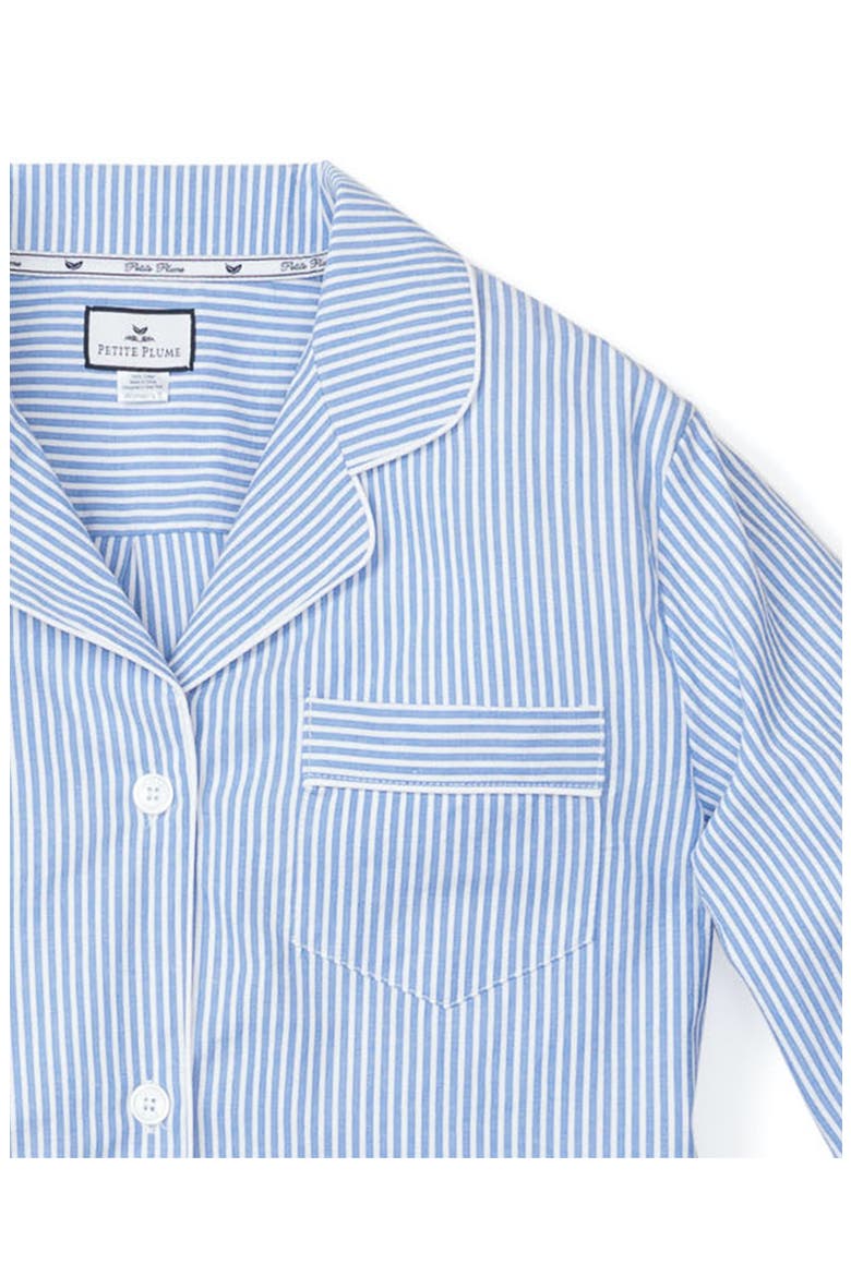 Seersucker Stripe Short Pajamas, Alternate, color, BLUE