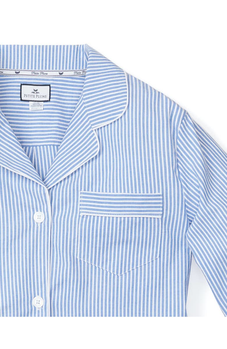 Petite Plume Seersucker Stripe Short Pajamas, Alternate, color, Blue