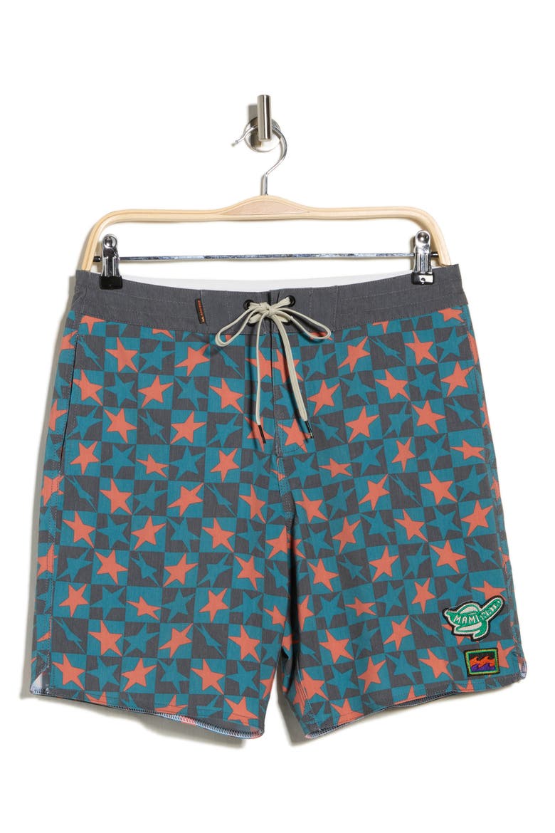 Star Board Shorts, Alternate, color, TEAL