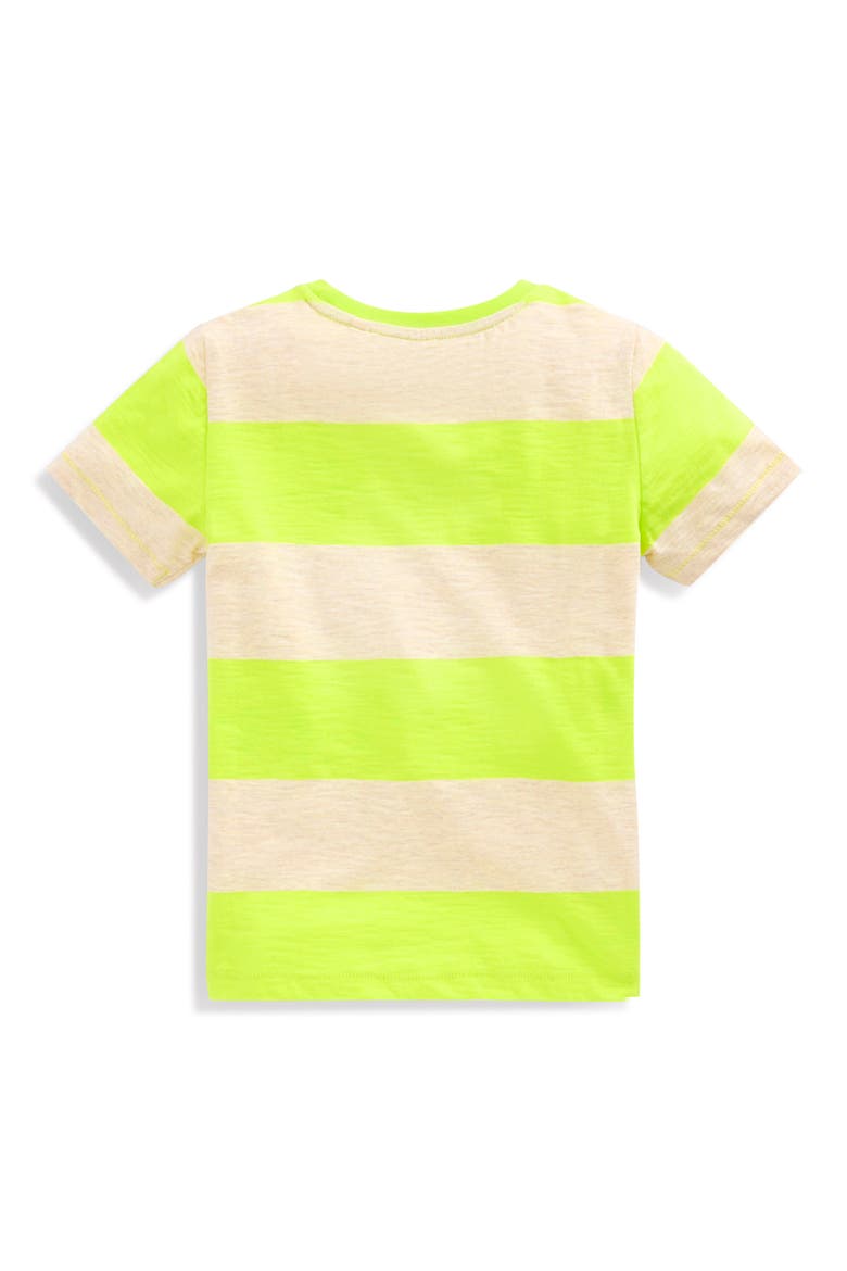 Kids' Everyday Stripe Pocket Cotton T-Shirt, Alternate, color, LOVE BIRD / OATMEAL MELANGE