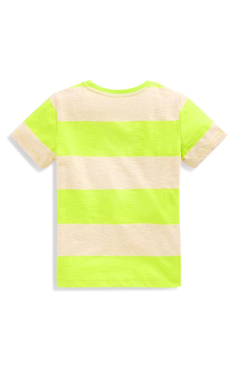 Mini Boden Kids' Everyday Stripe Pocket Cotton T-Shirt, Alternate, color, Love Bird / Oatmeal Melange