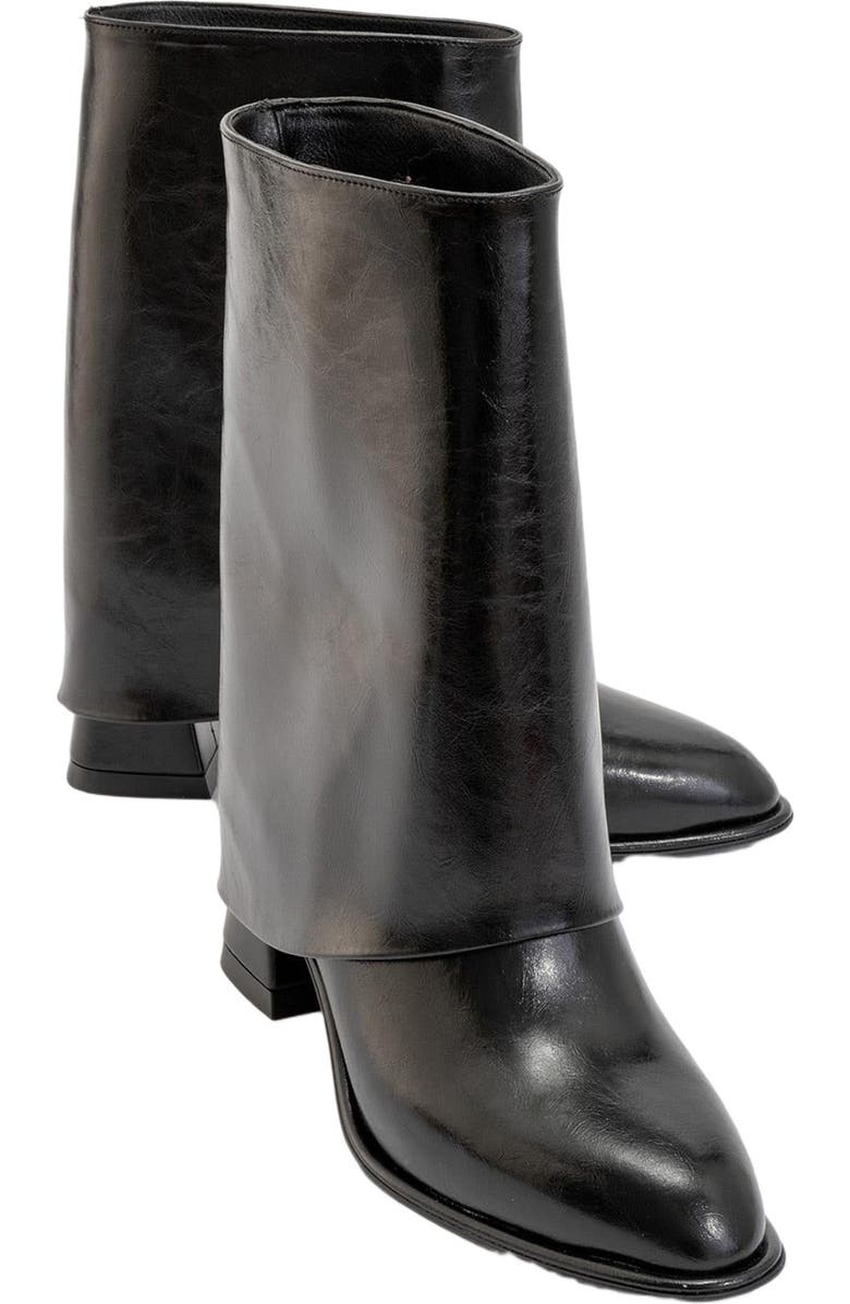 Prologue Shoes Ellas Chunky Heel Boot, Main, color, Black Faux Leather