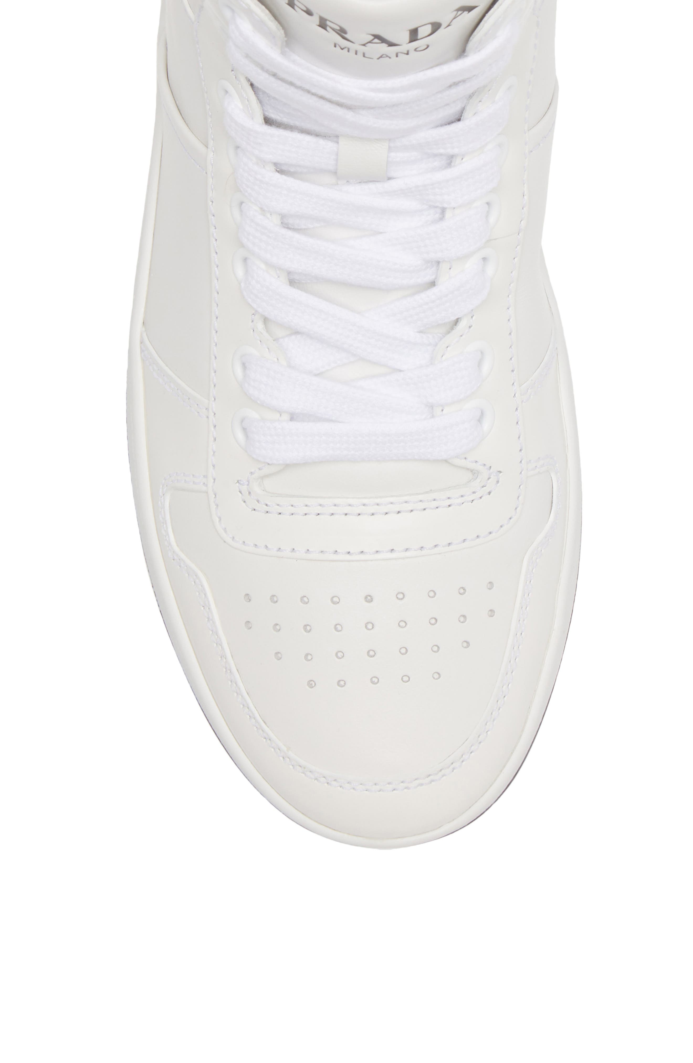 Prada Logo High Top Sneaker, Alternate, color, 