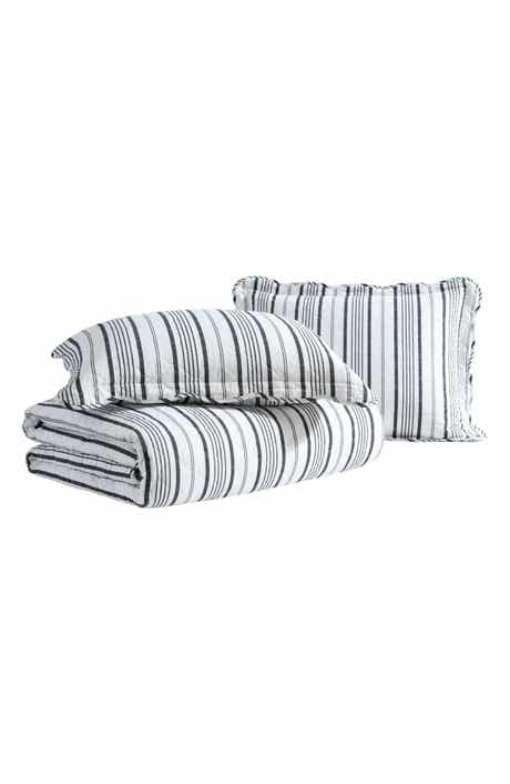 Laura Ashley Stripe Perfection 3-Piece Twin Quilt & Sham Set
