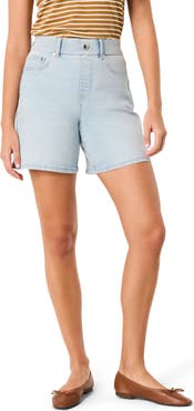 SPANX® Pull-On High Waist Mid Thigh Denim Shorts