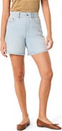 SPANX® Pull-On High Waist Mid Thigh Denim Shorts