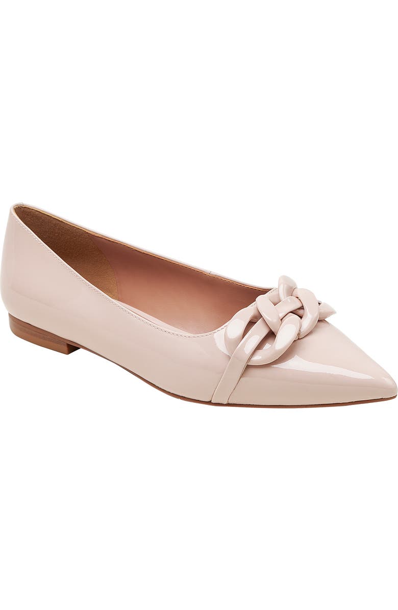 Linea Paolo Nora Pointed Toe Flat, Main, color, Nude/Nude