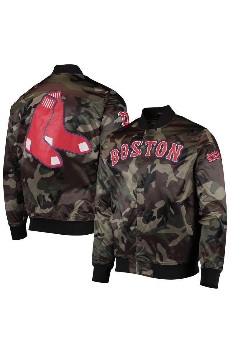 PRO STANDARD Men's Pro Standard Camo Boston Red Sox Satin Full-Snap Jacket, Main, color, 