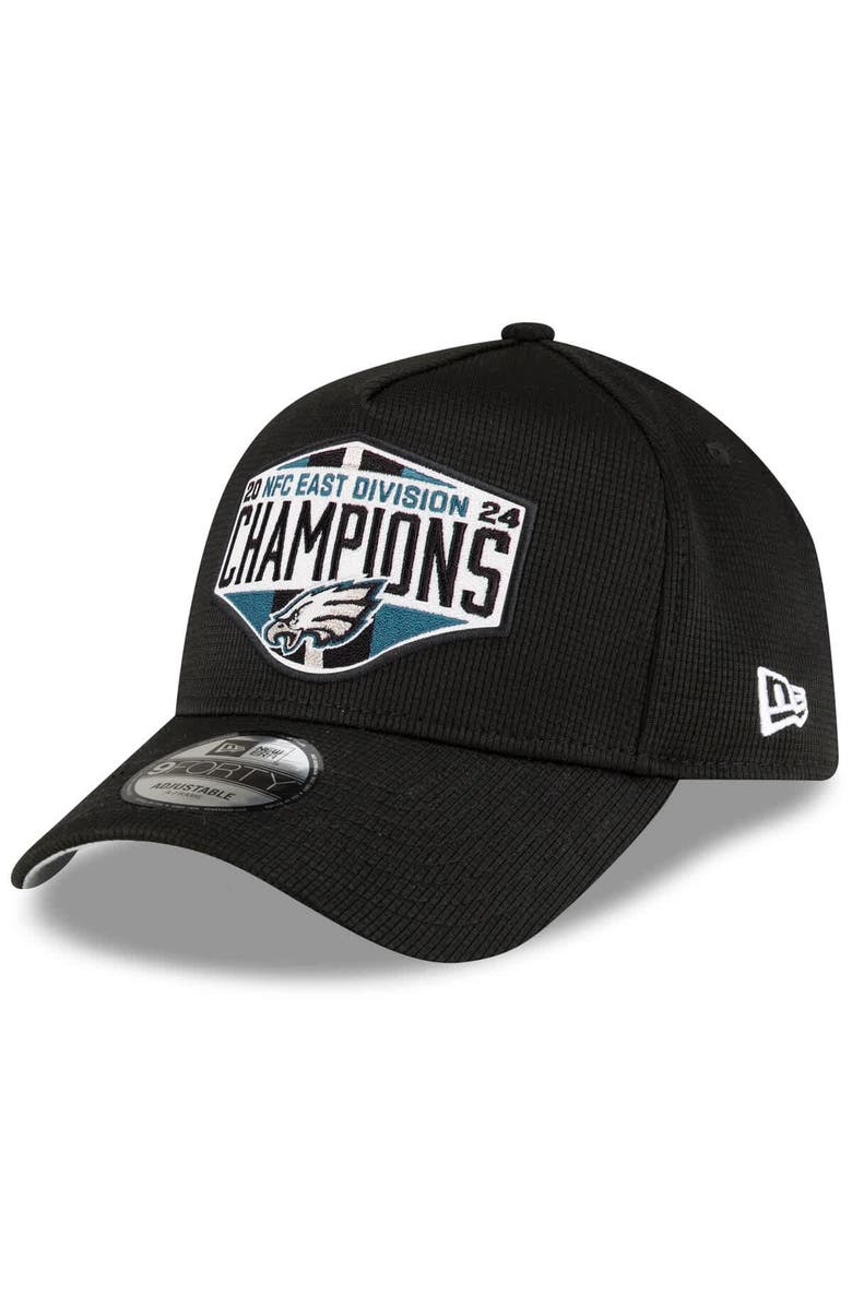 New Era Men's New Era Black Philadelphia Eagles 2024 NFC East Division Champions Locker Room 9FORTY Adjustable Hat, Main, color,