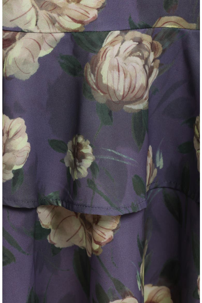 Luna Floral Crop Peplum Tank & High Waist Skirt Set, Alternate, color, LAVENDER FLORAL