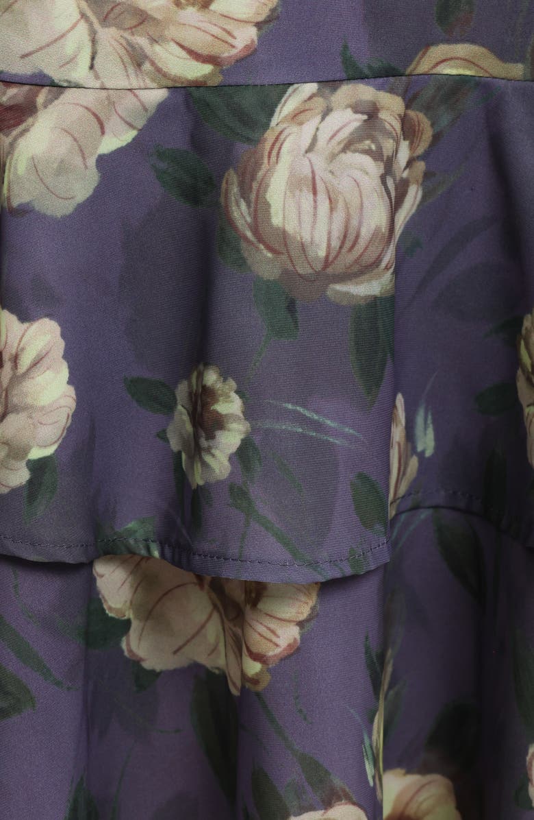 Petal & Pup Luna Floral Crop Peplum Tank & High Waist Skirt Set, Alternate, color, Lavender Floral