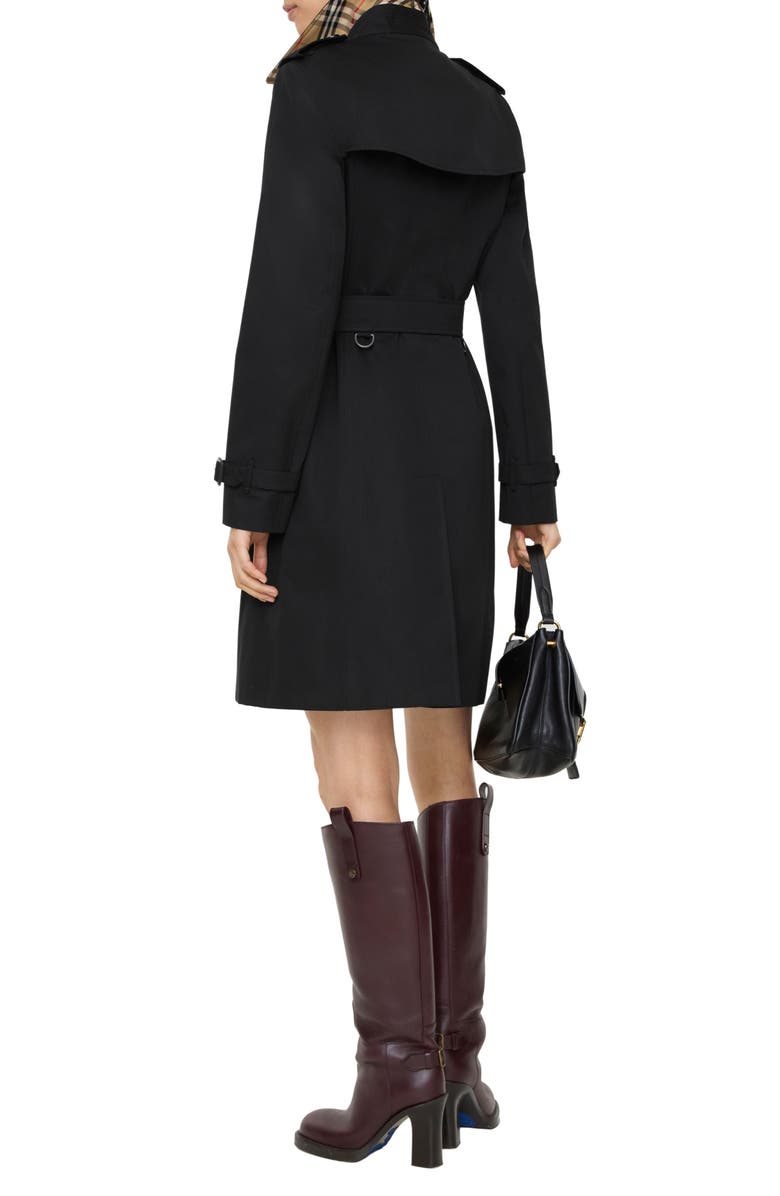 Burberry Chelsea Heritage Cotton Trench Coat, Alternate, color, Black