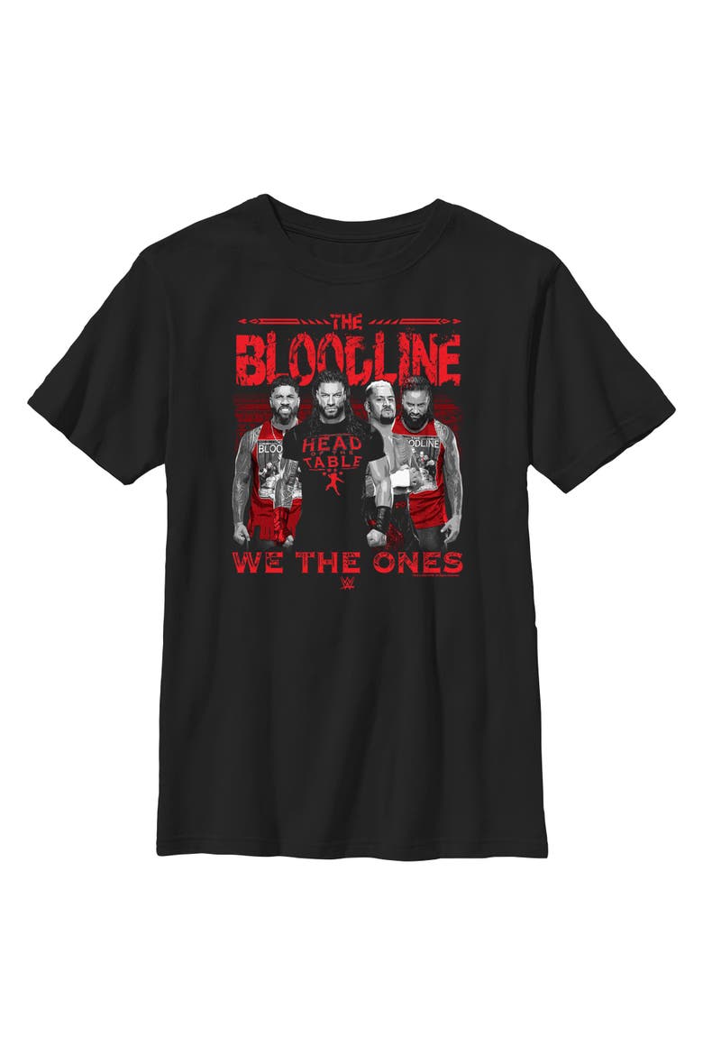 Boys WWE We The Ones Bloodline T Shirt, Main, color, Black