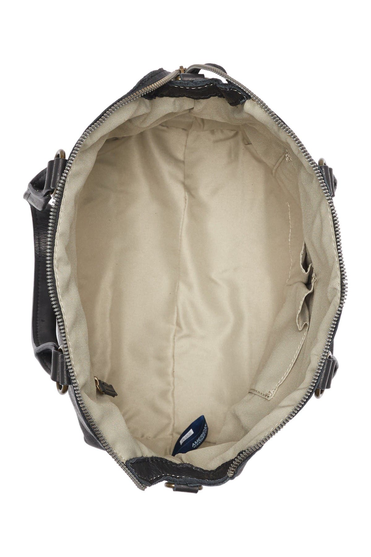 AMERICAN LEATHER CO. Carrie Dome Satchel, Alternate, color, Black Smooth