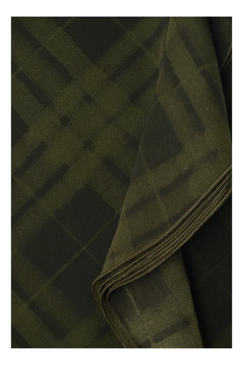 Burberry Check Silk Wrap Skirt In Green