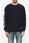 Textured Long Sleeve Logo Cotton Jersey Graphic T-Shirt