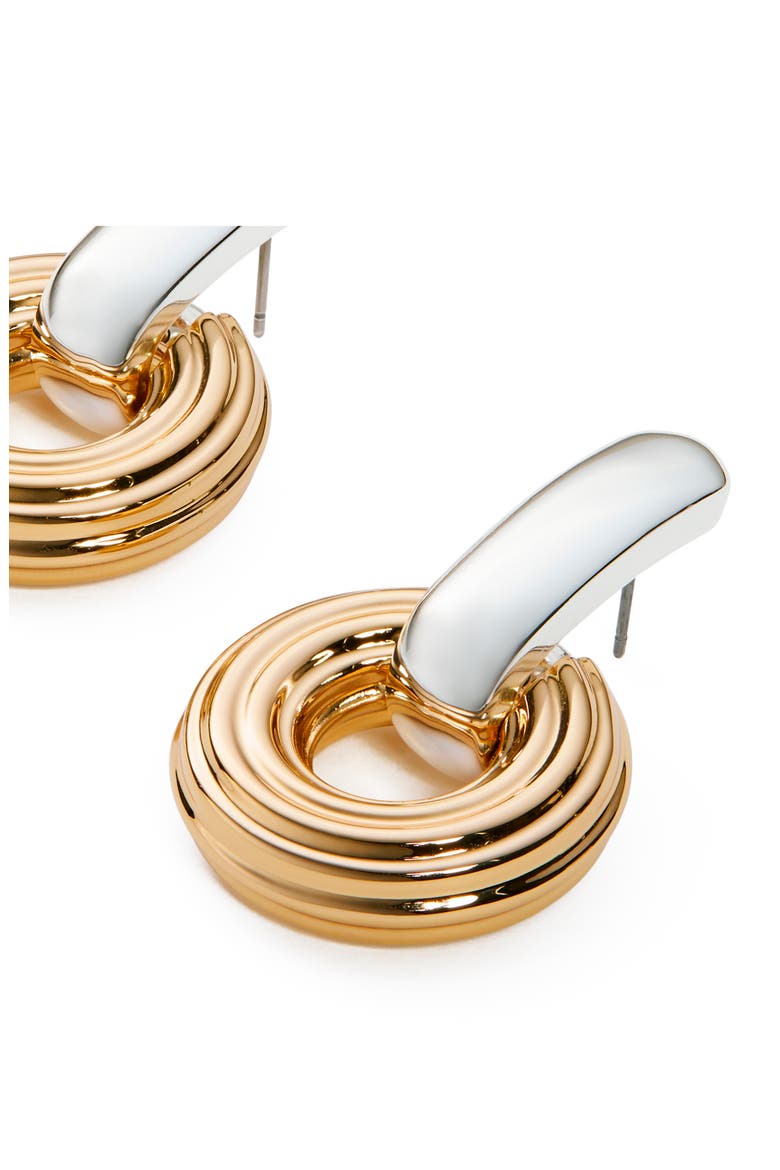 Doorknocker Drop Earrings, Alternate, color, LIGHT BRASS / LIGHT SILVER