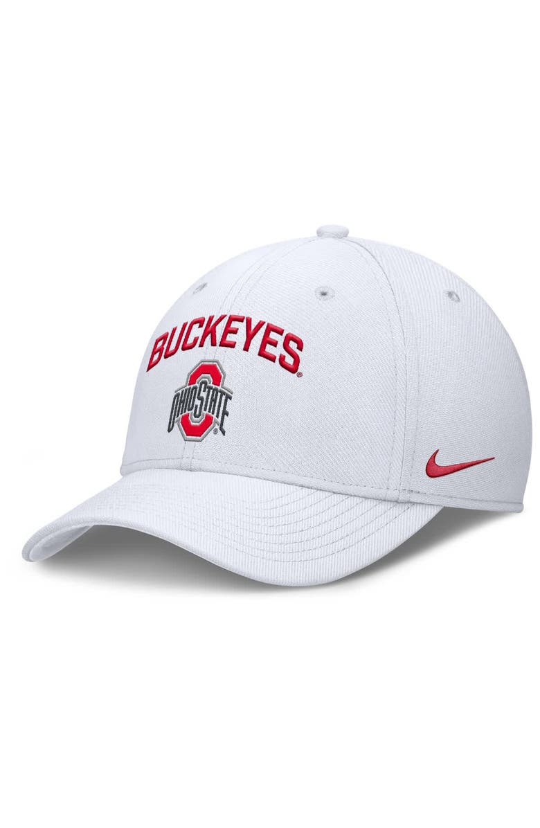 Nike Men's Nike White Ohio State Buckeyes 2025 On-Field Rise Performance Flex Hat, Main, color,