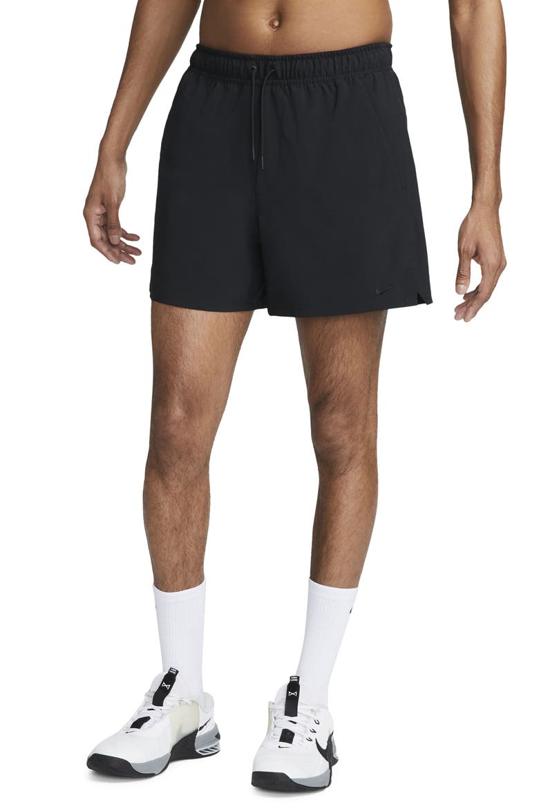 Dri-Fit Unlimited 5-Inch Athletic Shorts, Main, color, 010 BLACK/BLACK/BLACK