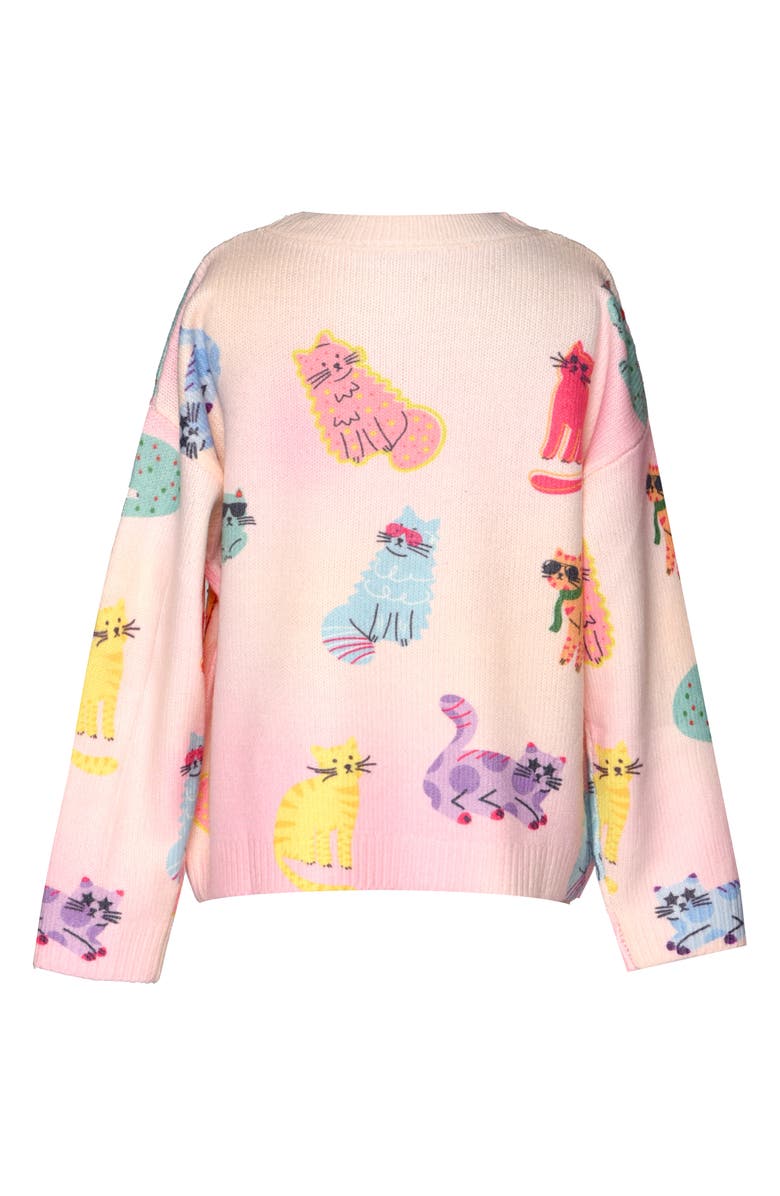 Truly Me Kids' Music Cats Sweater, Alternate, color, Pink