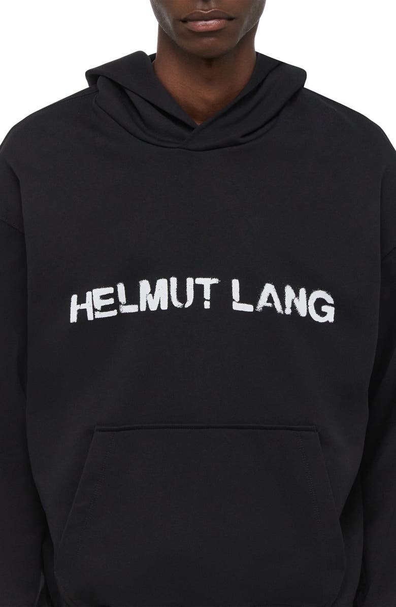 Helmut Lang Stencil Logo Graphic Hoodie, Alternate, color, Black