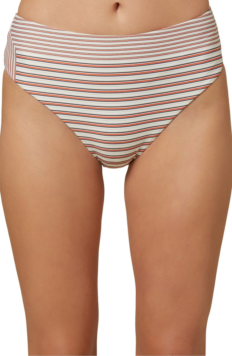 O'Neill Sunray Stripe High Waist Bikini Bottoms, Main, color,