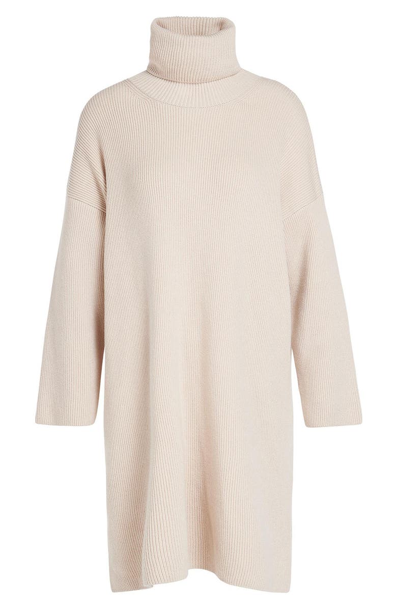 Barbour Stitch Long Sleeve Cotton Blend Rib Turtleneck Sweater Dress, Alternate, color,