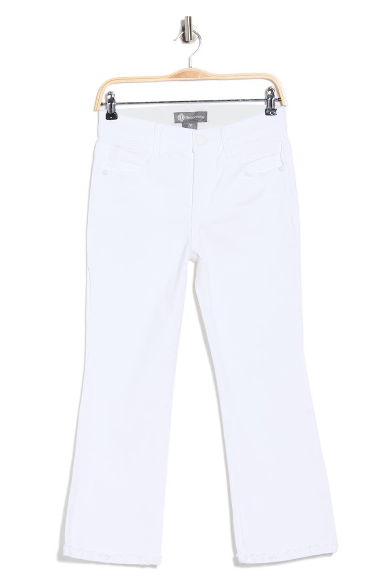 Democracy Scallop Hem Crop Flare Jeans, Main, color, Optic White