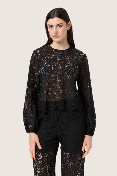 SLHanni Round Neck Lace Blouse