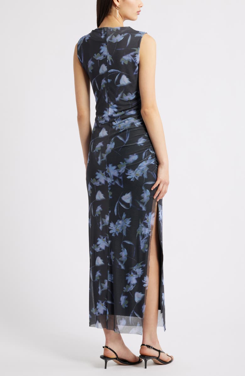 Open Edit Mesh Body-Con Maxi Dress, Alternate, color, Blue Falling Floral