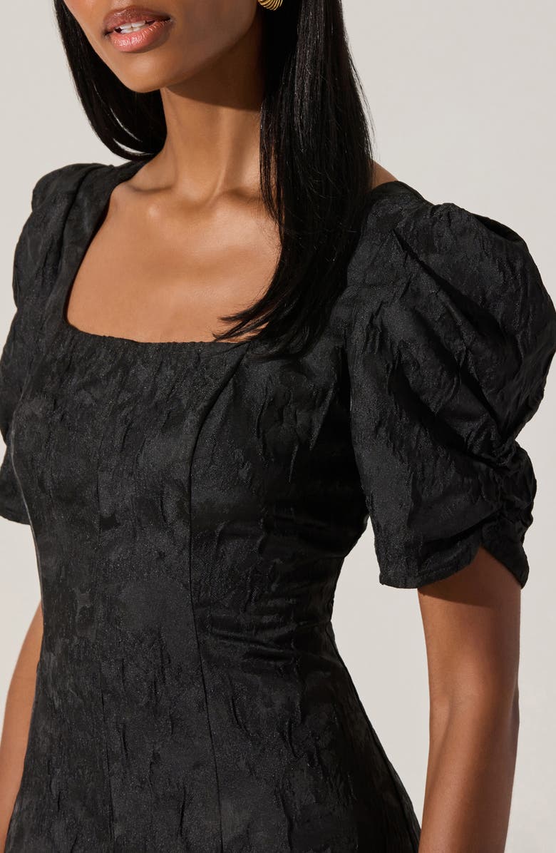 ASTR the Label Mosella Puff Sleeve Midi Dress, Alternate, color, Black