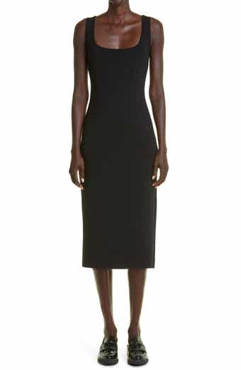 Onagro Square Neck Wool Blend Knit Midi Dress