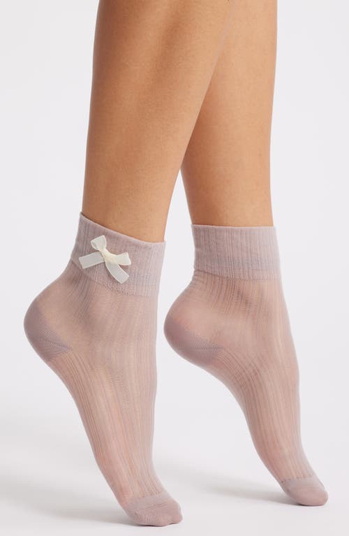 Casa Clara Mary Sheer Mesh Ankle Socks In Purple
