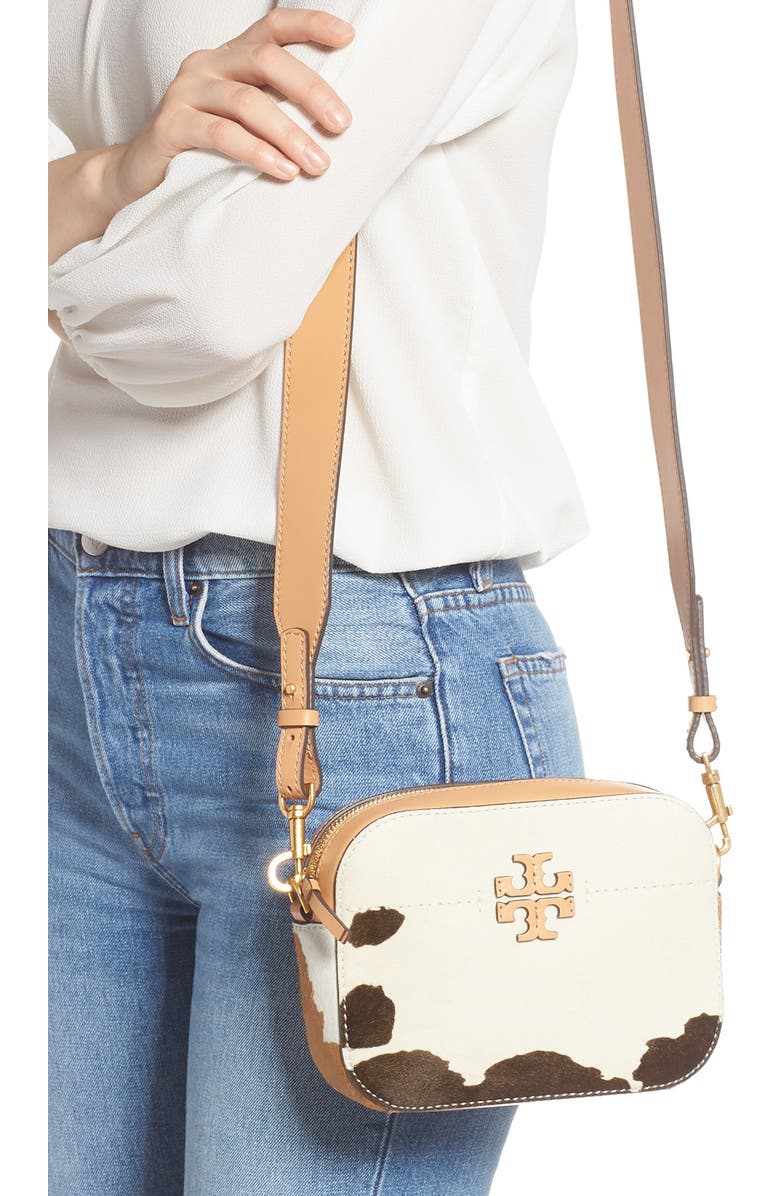 Tory Burch McGraw Genuine Calf Hair Camera Bag, Alternate, color,