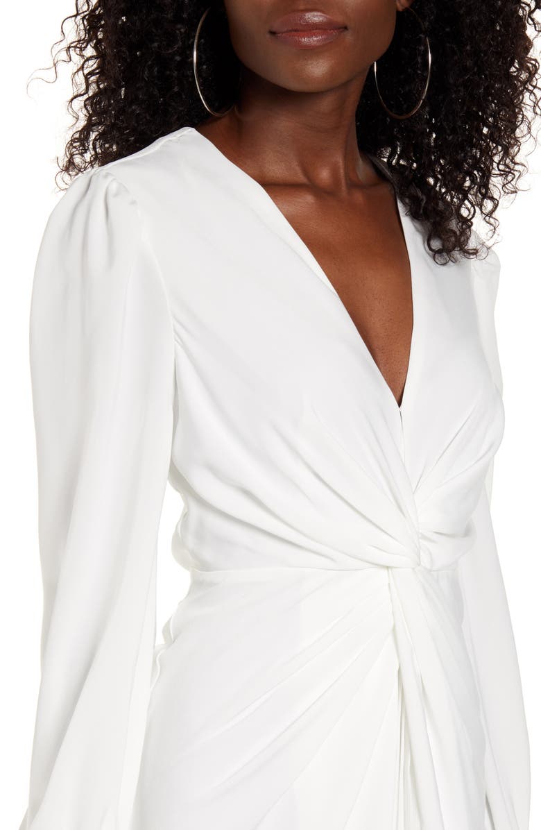 Endless Rose Twist Front Long Sleeve Midi Dress, Alternate, color,