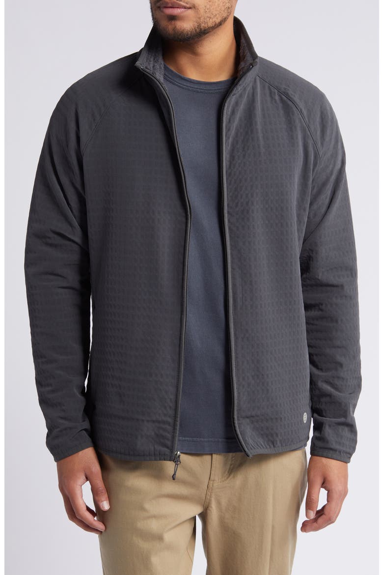 Bonded Grid Fleece Zip Jacket, Main, color, BLACK SAND