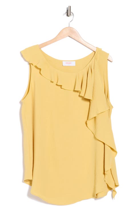 Ruffle Front Sleeveless Top (Plus)