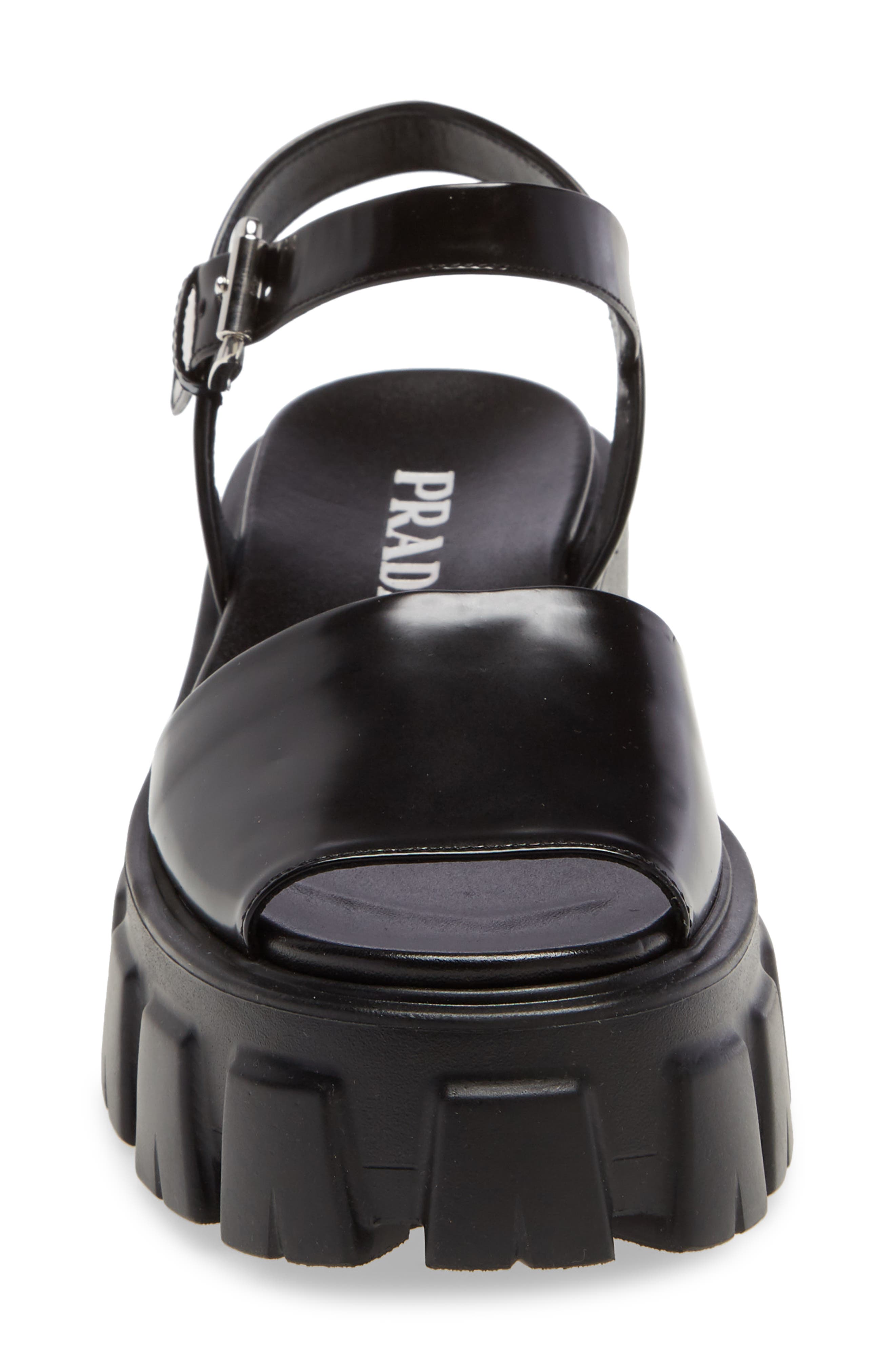 Prada Monolith Lug Sole Sandal, Alternate, color, 